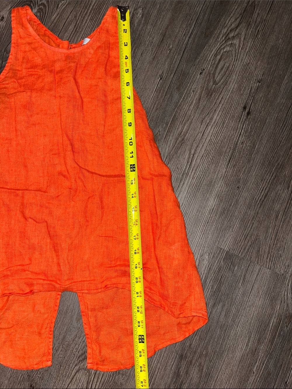 JOIE 100% Linen Vibrant Orange Sleeveless Linen-Blend Camisole - Picture 5 of 6